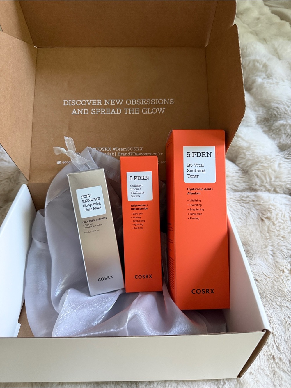 COSRX 5 PDRN Skincare Set - Orange & Silver Packaging